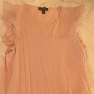 pink tank top ruffled sleeves